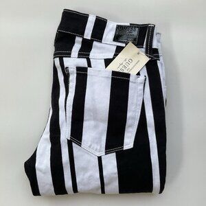 Guess Women’s Brittney Legging Black-White Stripes Skinny Jeans Stretch Size 27